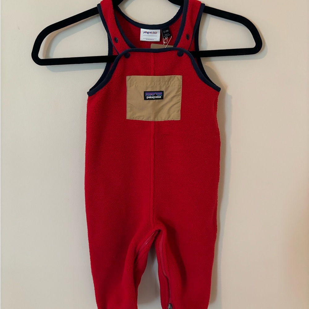 Red Patagonia Baby Synchilla Overalls